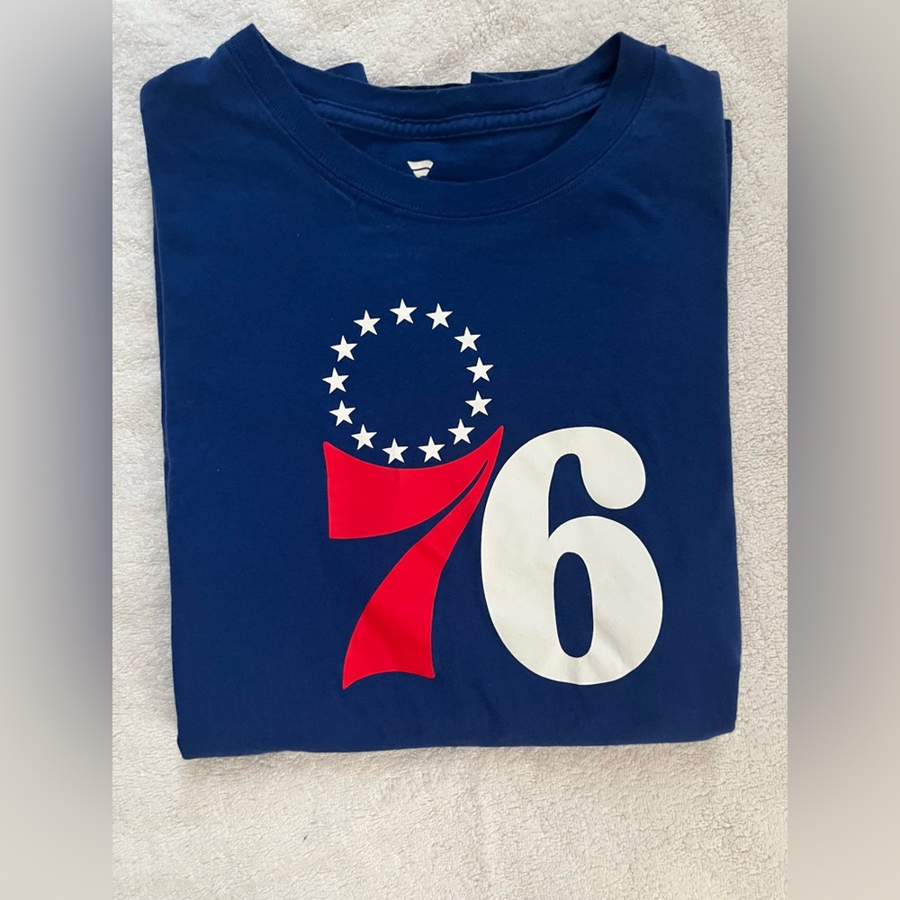 Fanatics Blue Philadelphia 76’ers T-Shirt with White Stars XL Men’s